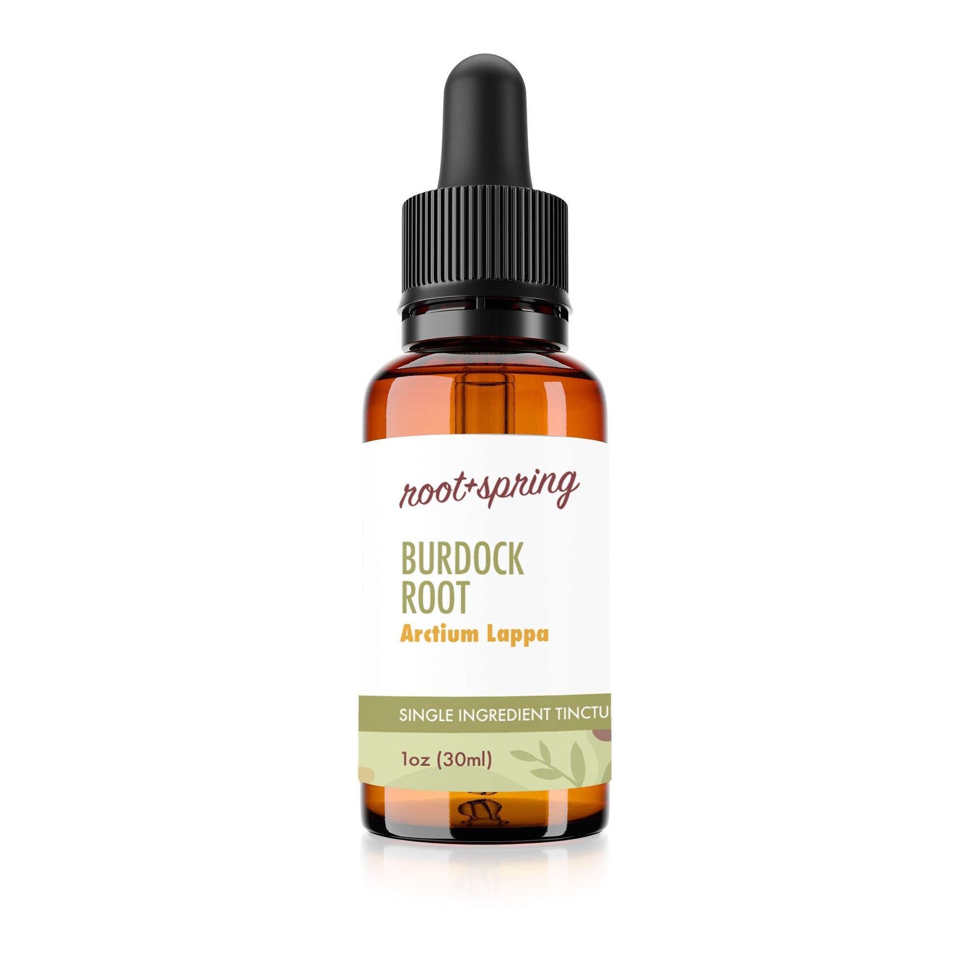 Bottle of Burdock Root  (Arctium Lappa) - Herbal Tincture by root + spring