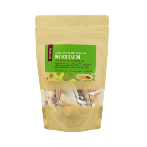 Image of package of root + spring's Chinese herbal broth and soup kit for detoxification or "yeet hay".