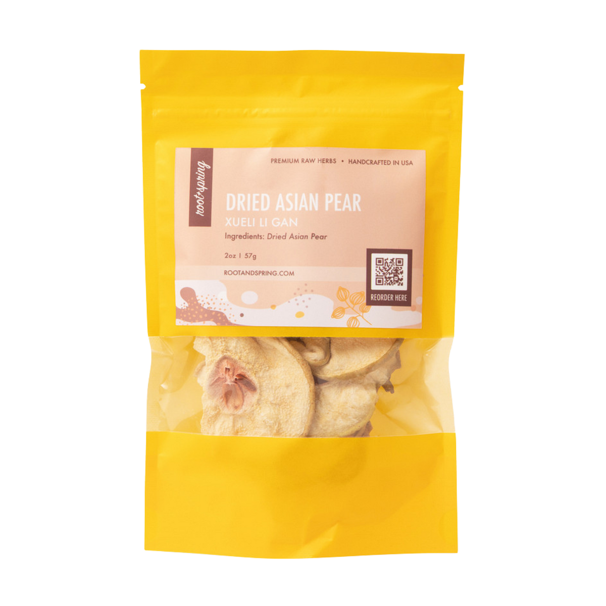 Image for root + spring's premium raw herb dried asian pear or xueli li gan.
