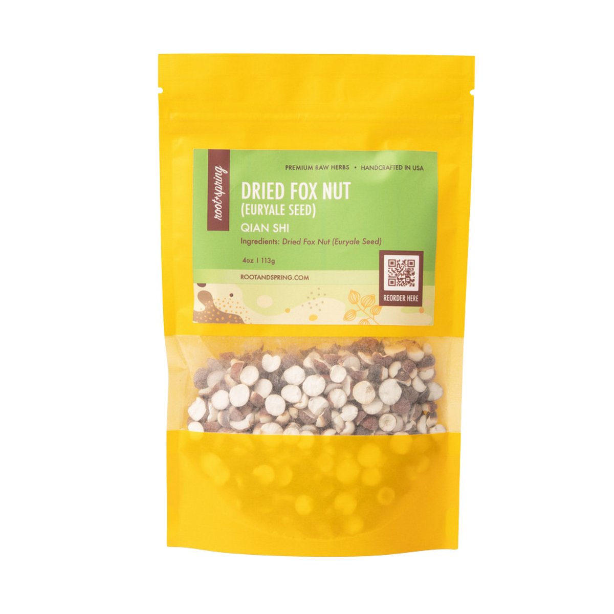 Image for root + spring's premium raw herb dried fox nut (euryale seed) or qian shi.