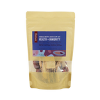 A stand-up pouch of Root+Spring Herbal Broth and Soup Mix Health + Immunity on a plain white background. 