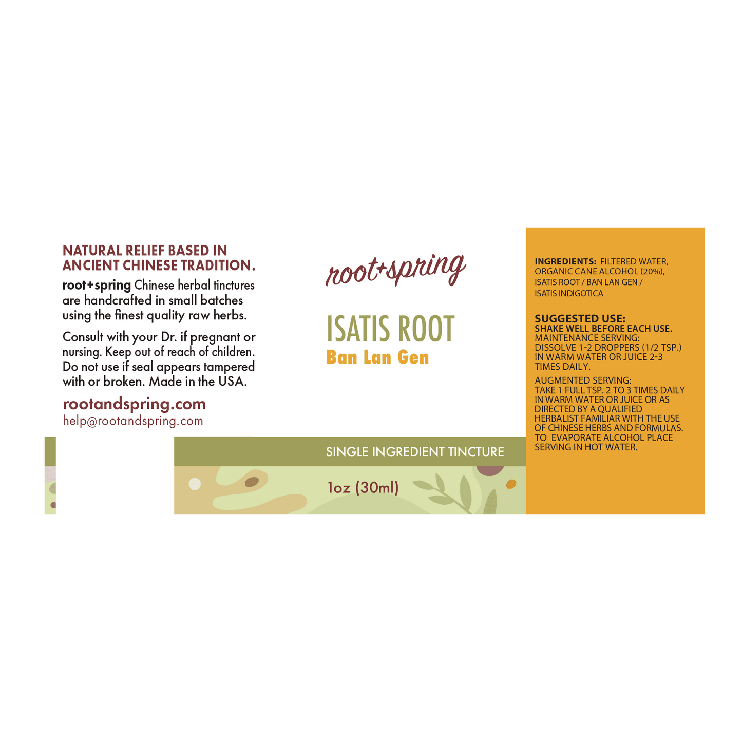 label of the Isatis Root (Ban Lan Gen Tang) | Herbal Tincture