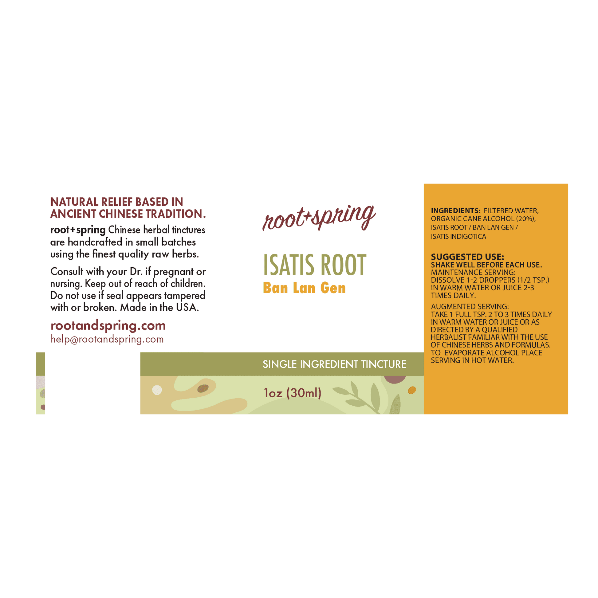 label of the Isatis Root (Ban Lan Gen Tang) | Herbal Tincture