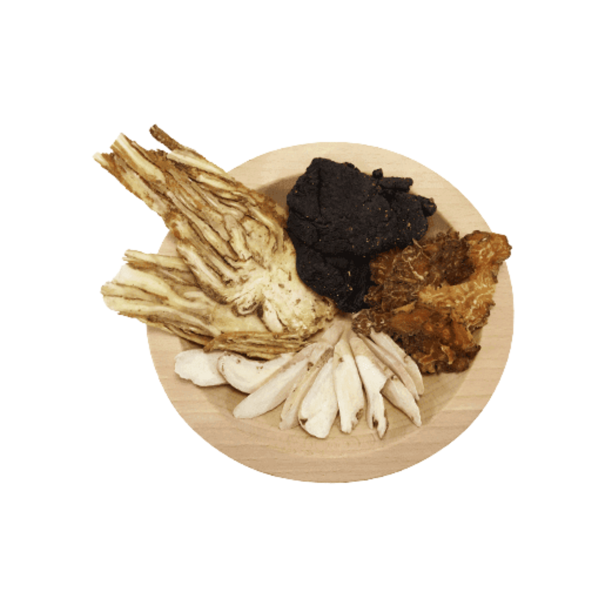 Image of ingredients for root + spring's Chinese herbal soup mix for women.