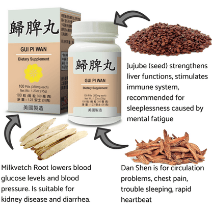 image of the ingredients of Healthy Spleen Combo (Gui Pi Wan) | by Lao Wei