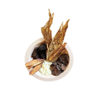 Image of ingredients for root + spring's Chinse herbal broth and soup mix for postpartum recovery, or Zio Yue Zi.