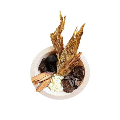 Image of ingredients for root + spring's Chinse herbal broth and soup mix for postpartum recovery, or Zio Yue Zi.