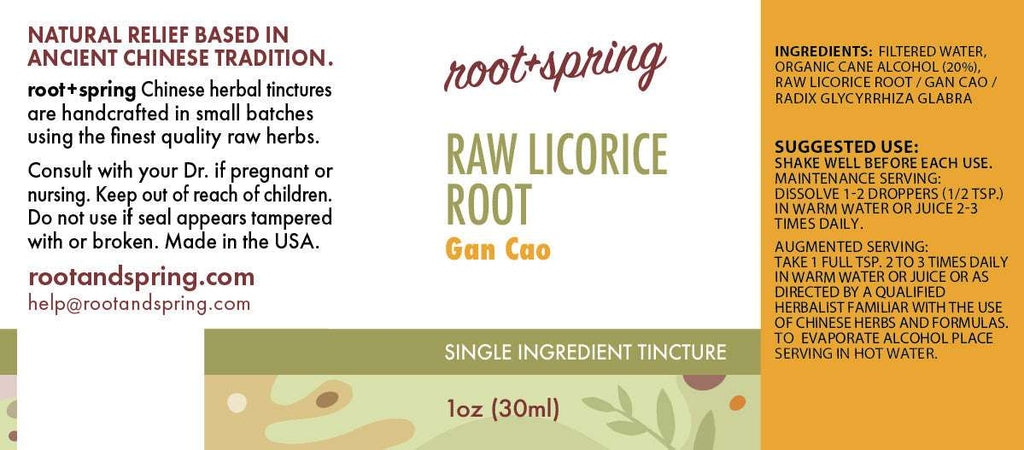 label of Raw Licorice Root (Gan Cao Tang) | Herbal Tincture