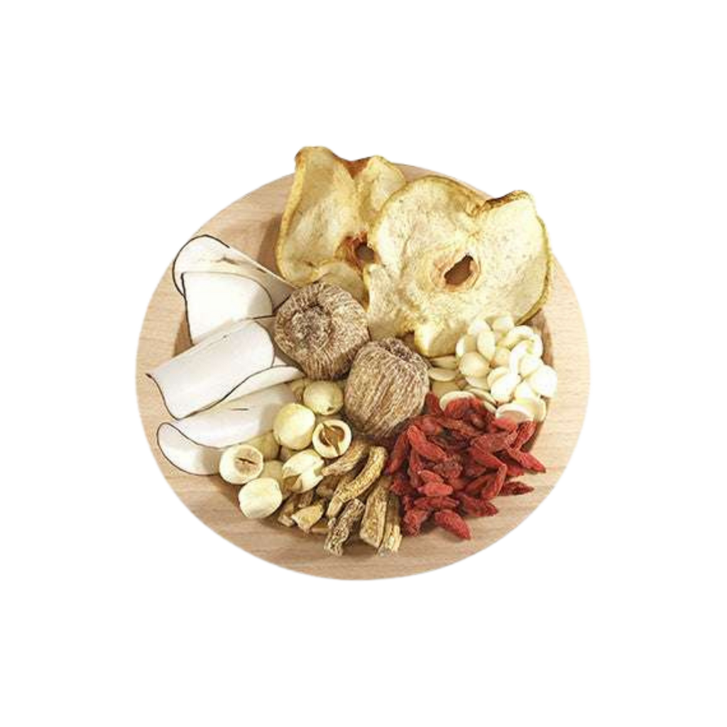 Image of ingredients for root + spring's Chinse herbal soup mix for Revitalization. 