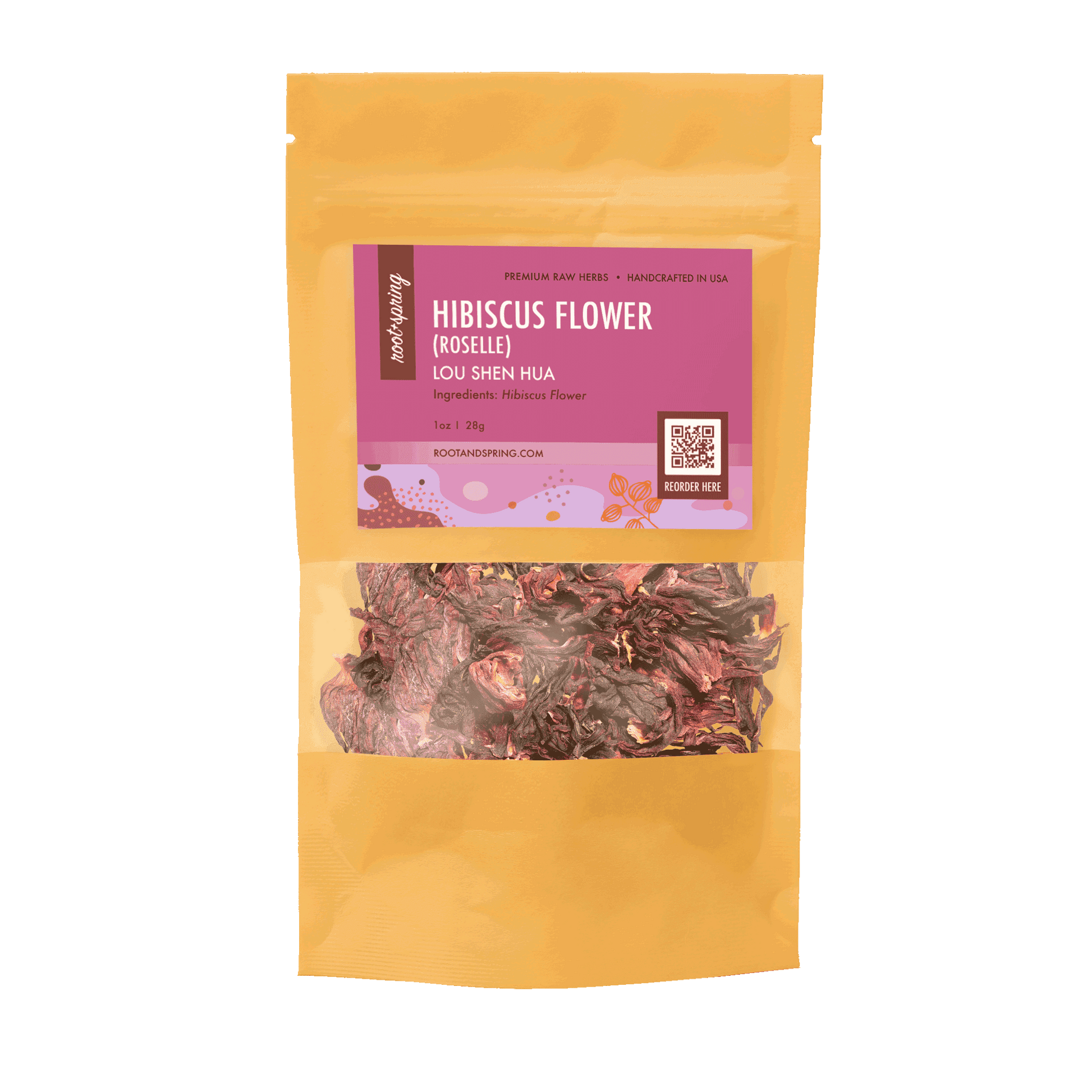 Image of root + spring's premium raw herb hibiscus flower (roselle) or lou shen hua.