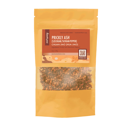 Image for root + spring's premium raw herb prickly ash (szechuan/sichuan pepper) or chuan jiao (hua jiao).
