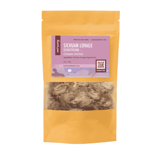 Image of root + spring's premium raw herb sichuan lovage (ligusticum) or chuan xiong.