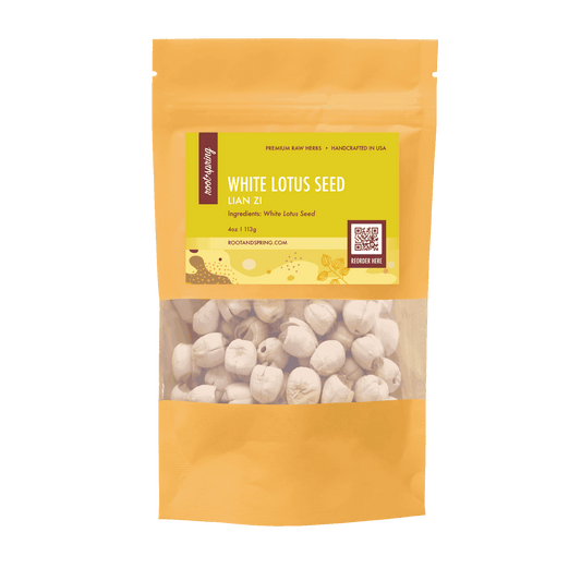 Image for root + spring's premium raw herb white lotus seed or lian zi.
