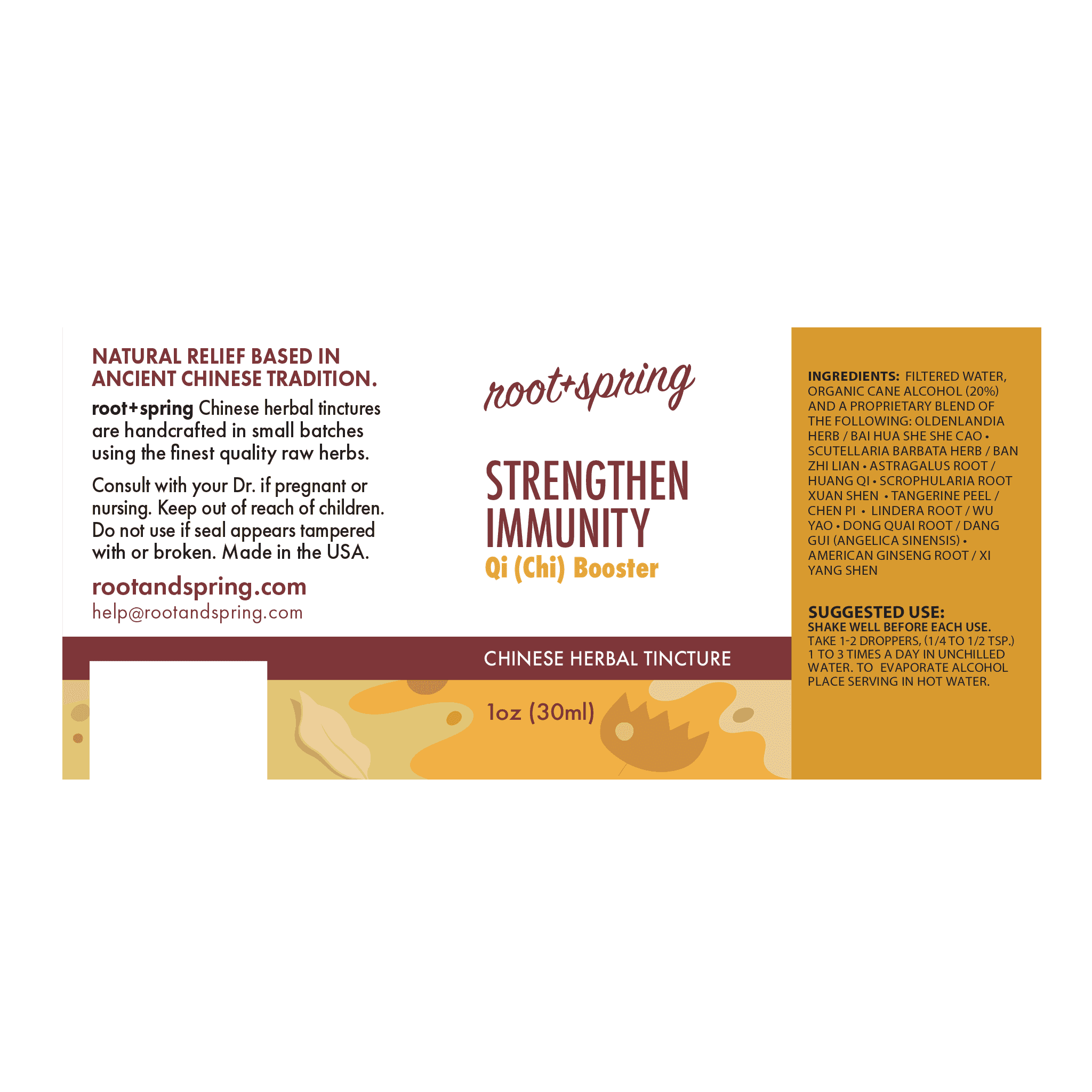 label of Strengthen Immunity (Qi Booster) | Herbal Tincture