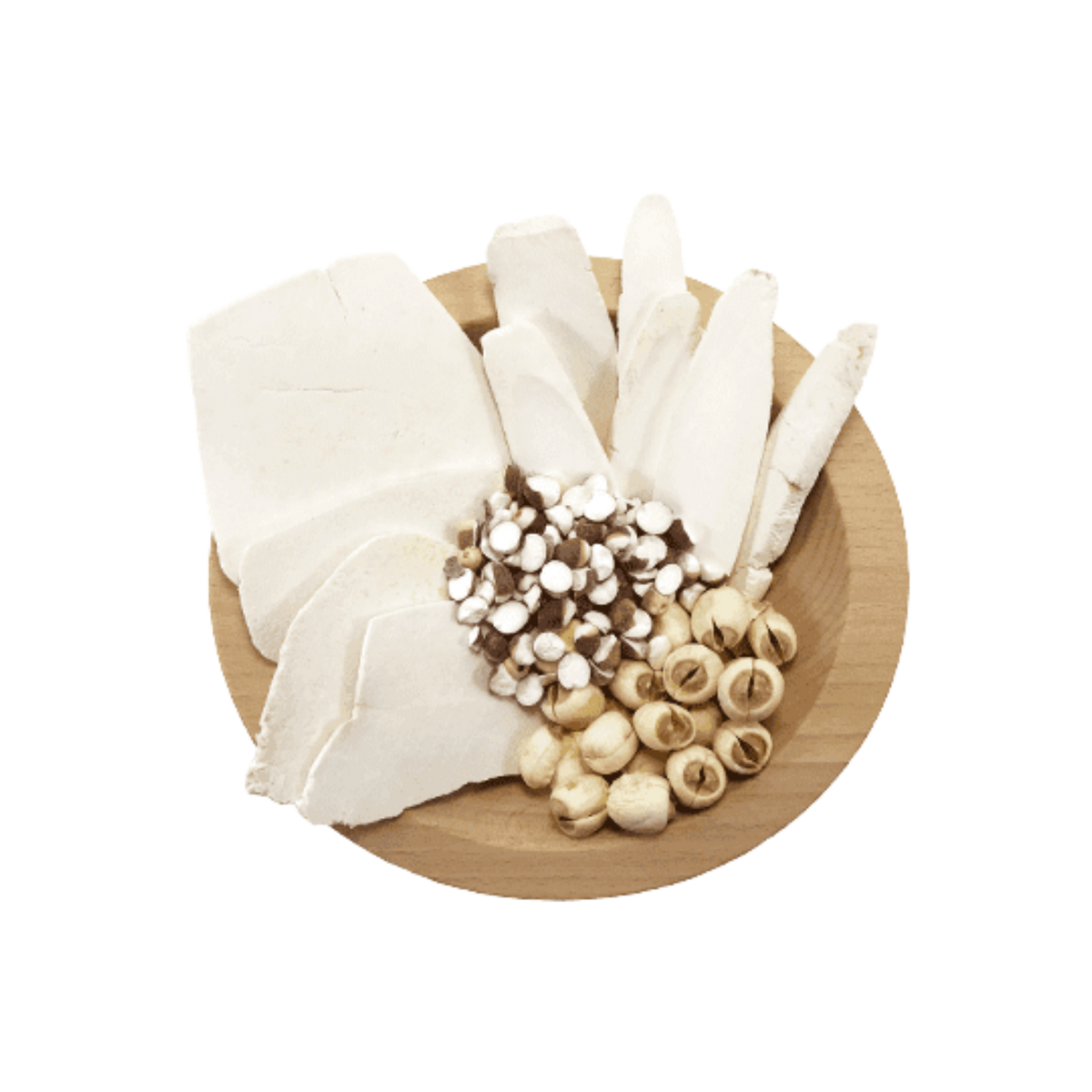 Image of ingredients for root + spring's Chinese herbal broth and soup mix "Stress Less"