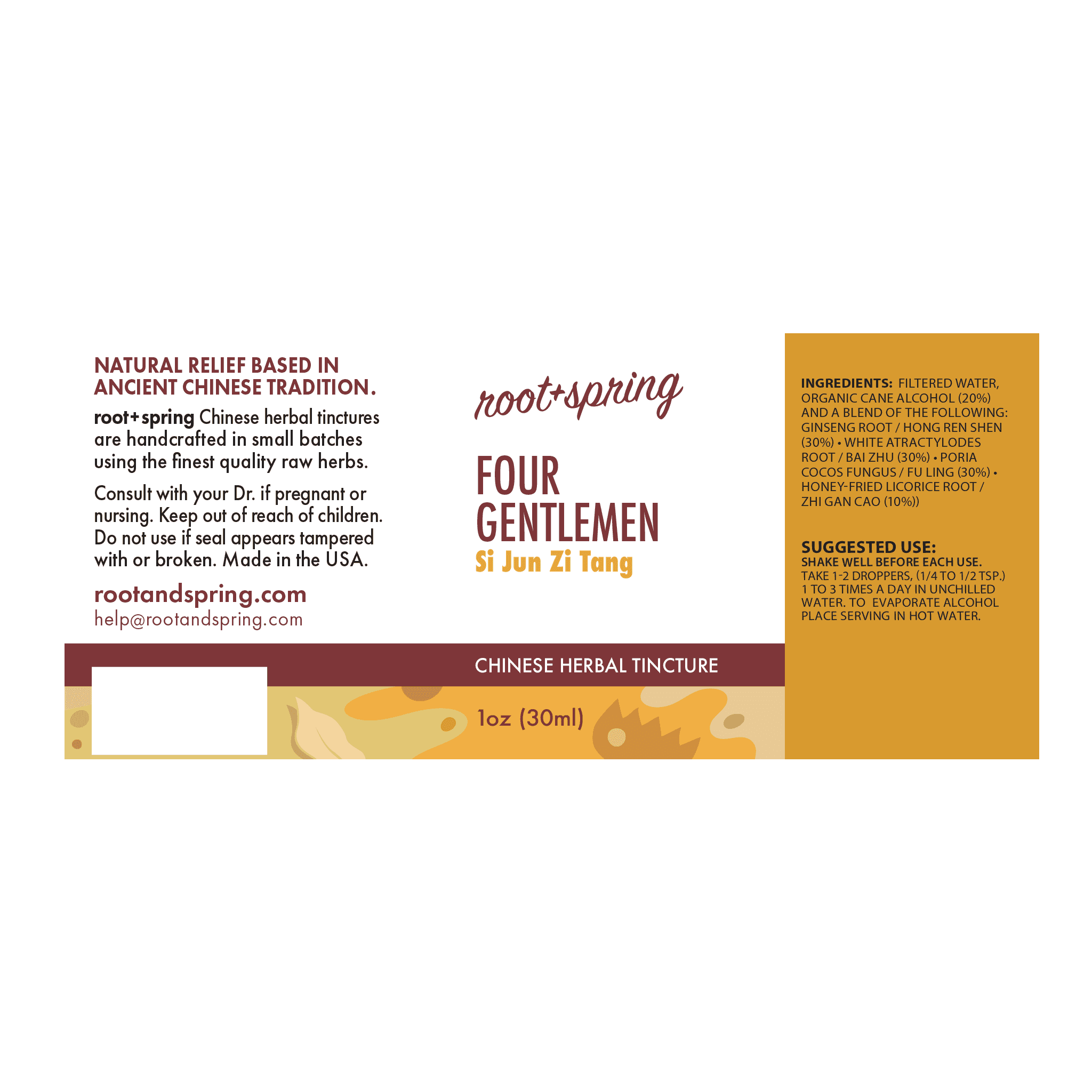 image of the label of Four Gentlemen (Si Jun Zi Tang) | Herbal Tincture