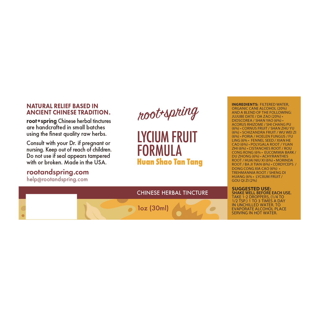 label of Lycium Fruit Formula (Huan Shao Tan Tang) | Herbal Tincture