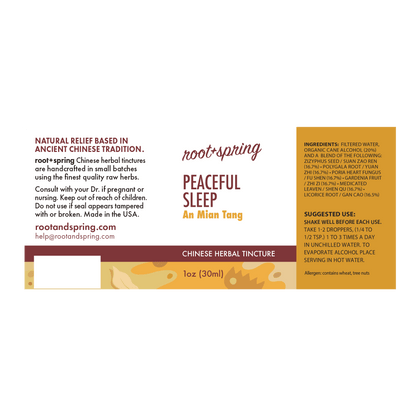 label of Peaceful Sleep (An Mian Tang) | Herbal Tincture