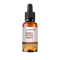 A 1 oz amber glass dropper bottle of Root+Spring Women's Precious Formula (Ba Zhen Tang) Chinese Herbal Tincture, featuring a white label with brown and yellow text, set against a plain white background.
