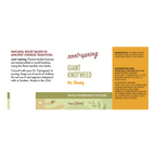 Front label of a Root+Spring Hu Zhang Giant Knotweed single-ingredient tincture, 1oz (30ml). The label features a white background with green and orange accents, detailing product history, usage instructions, and ingredients.