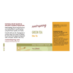 Front label of Root+Spring Green Tea Cha Ye single-ingredient tincture, showing product details, ingredients, suggested use, and a small tincture bottle graphic at the bottom.