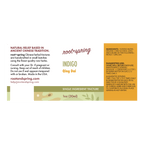Front of a Root + Spring single-ingredient tincture label for Indigo Qing Dai, showing product name, ingredients, suggested use, and a 1 oz bottle volume on a white background.