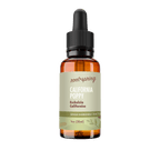 A 1oz amber glass dropper bottle of Root+Spring California Poppy single ingredient tincture, featuring a black dropper cap and a light sage green label with brown text and botanical illustrations.