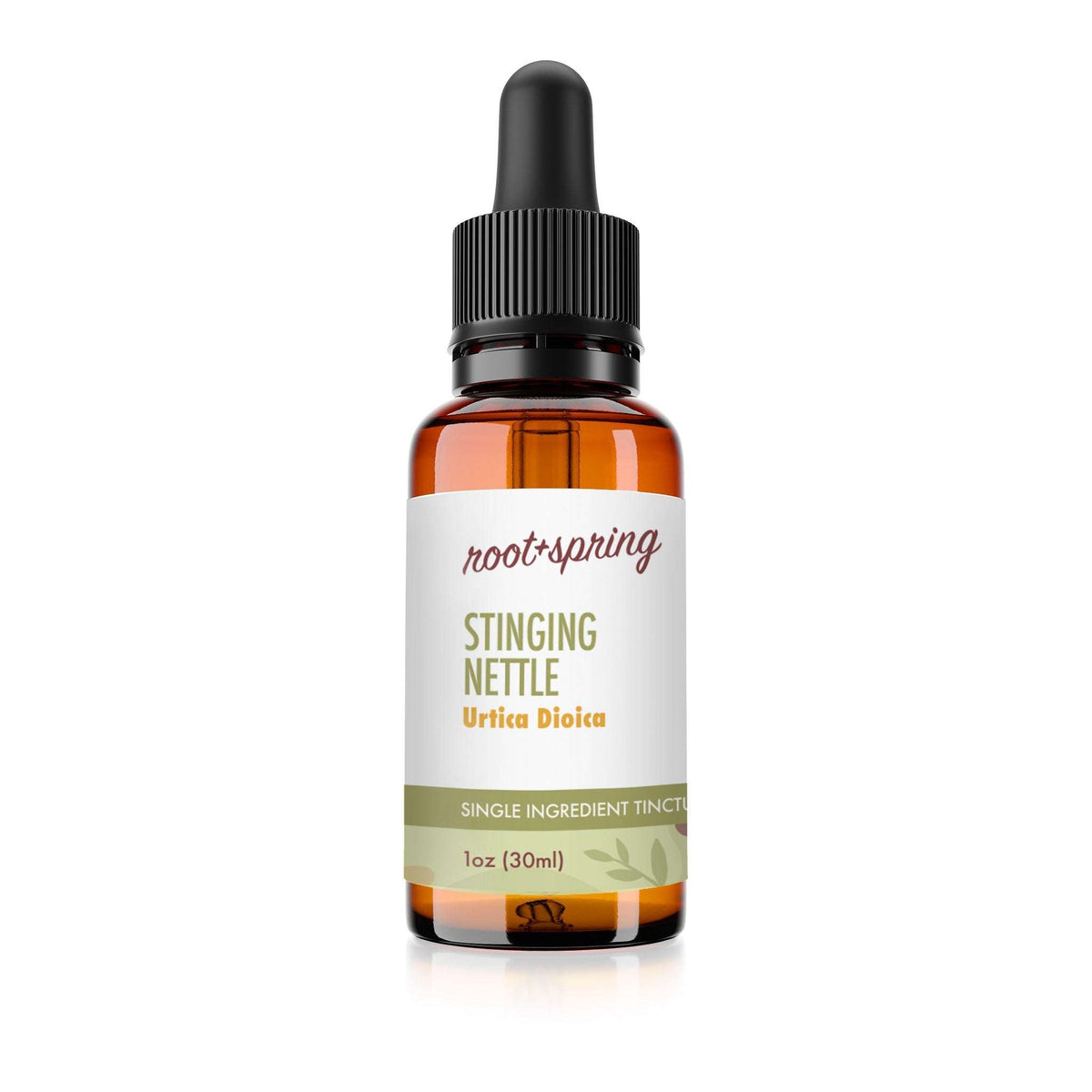 Bottle of Stinging Nettle (Urtica Dioica) Herbal Tincture by root + spring.