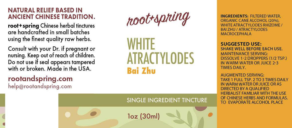 label of White Atractylodes (Bai Zhu Tang) | Herbal Tincture