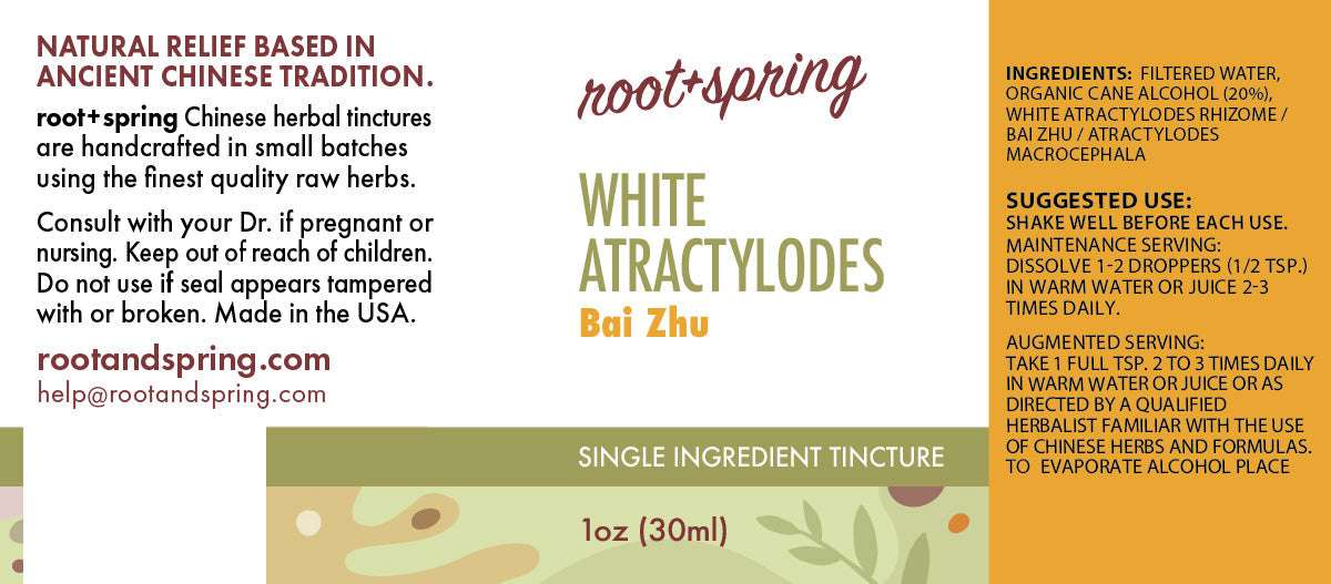 label of White Atractylodes (Bai Zhu Tang) | Herbal Tincture