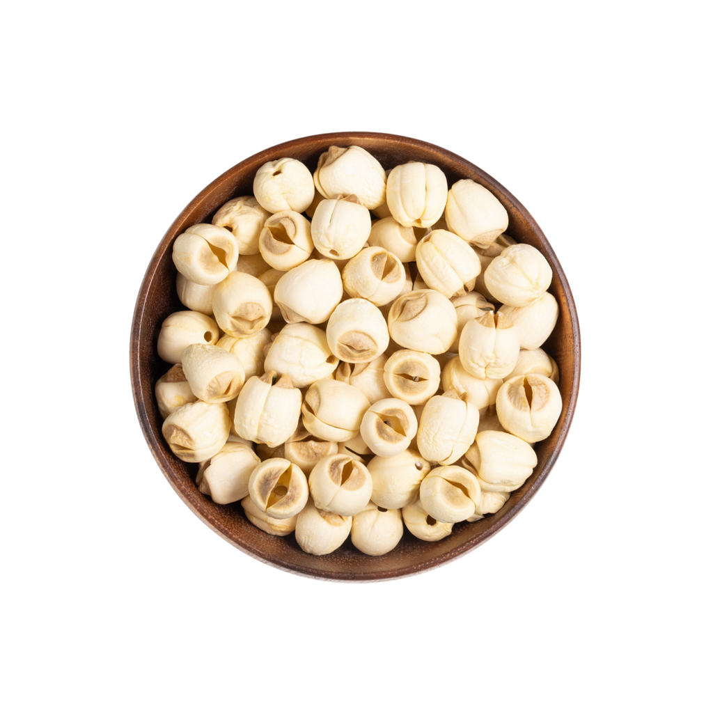 Image for root + spring's premium raw herb white lotus seed or lian zi out of the bag.