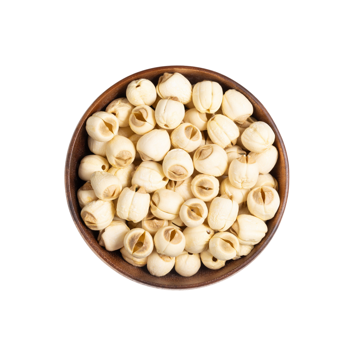 Image for root + spring's premium raw herb white lotus seed or lian zi out of the bag.